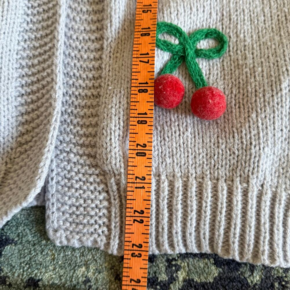 Luna and Ivy Purple Knit Crewneck Sweater Open Front Preppy Cherry Details - Picture 12 of 12